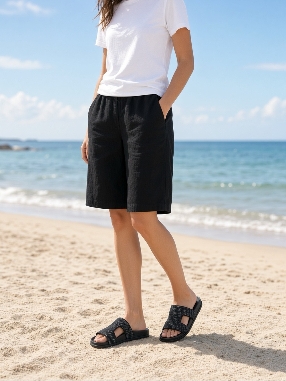 FitFlop black slide sandals